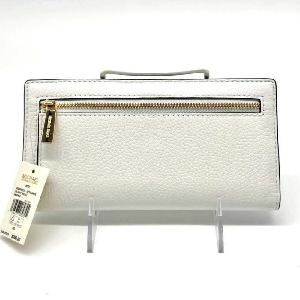 Michael Kors Reed Large Snap Bifold Wallet Optic White